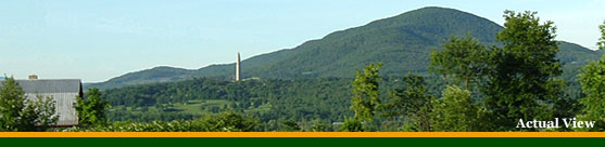 View of Mount Anthony and Bennington Monument from Harwood Hill Motel